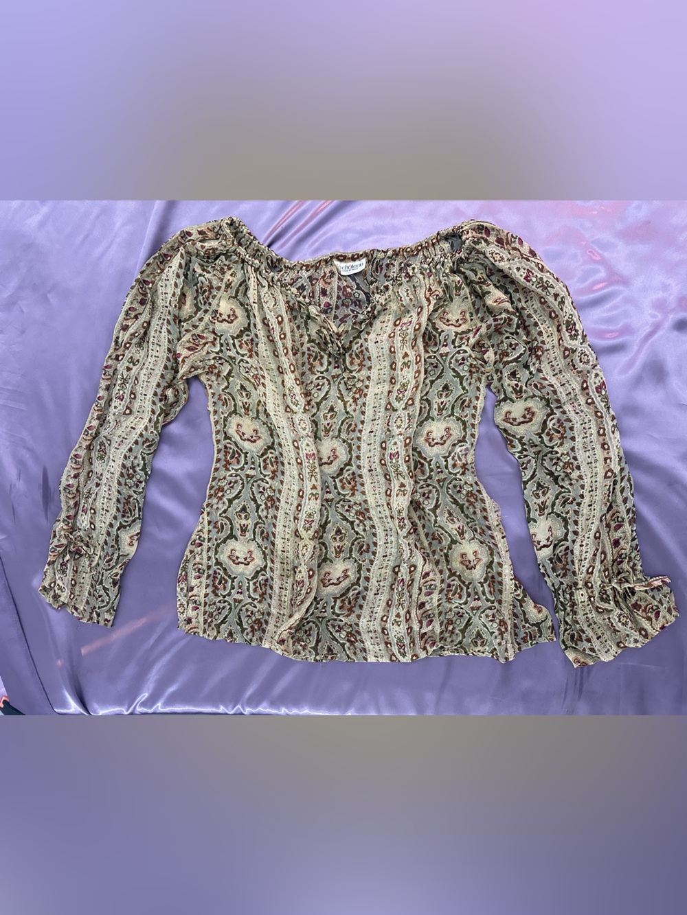 Vintage 70’s Le chateau boho peasant top whimsigoth Fairycore paisley blouse